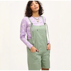 Lucy & Yak | Pale Green Organic Cotton Short Dungaree Overalls Size US 8
